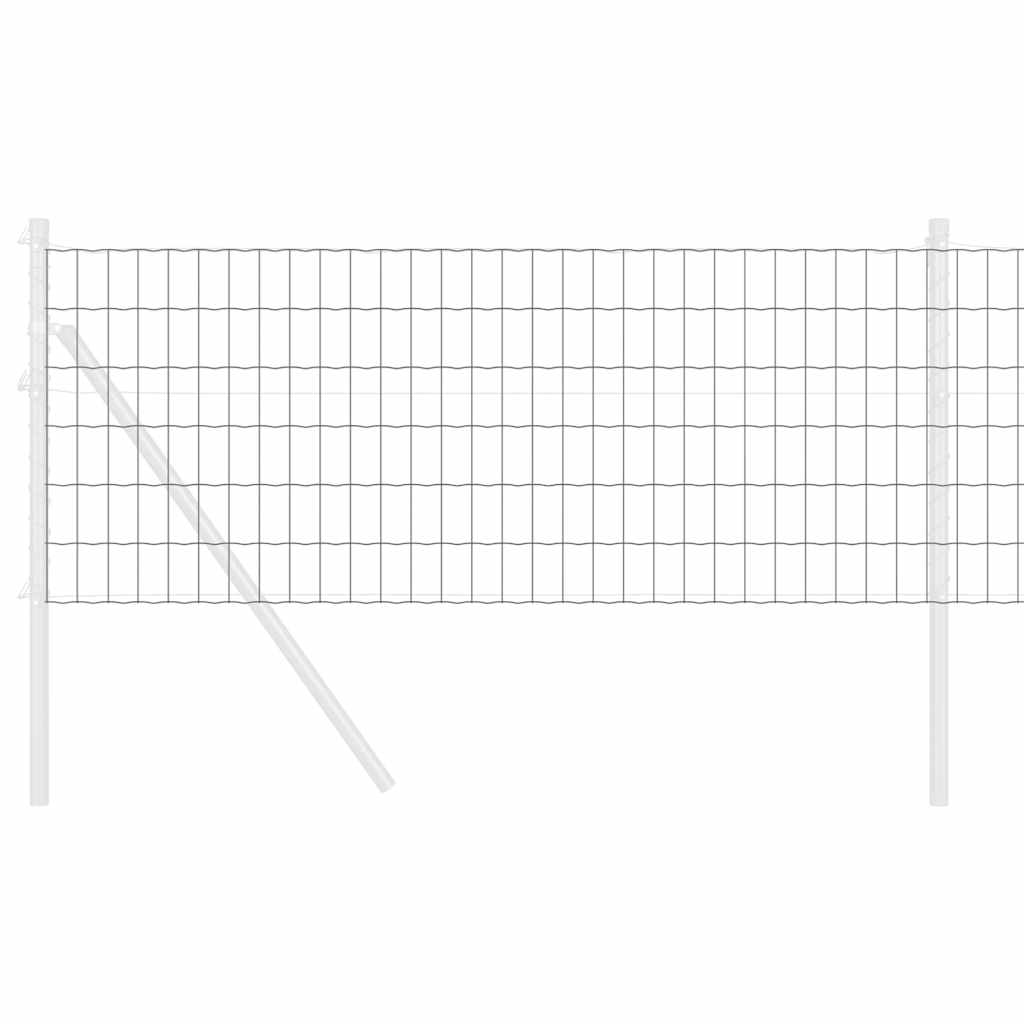 Vidaxl euro hek grijs 0,4 x 25 m pvc-gecoat ijzer