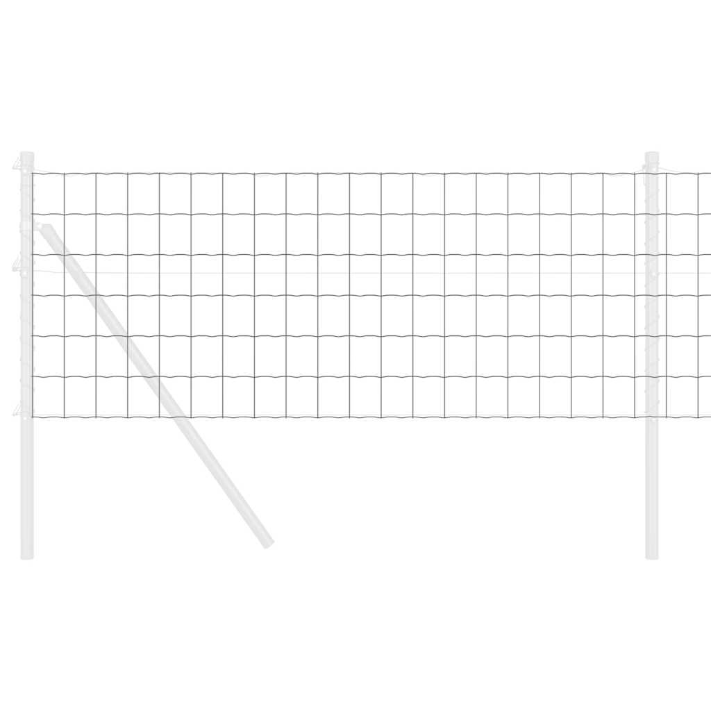 Vidaxl euro hek grijs 0,8 x 25 m pvc-gecoat ijzer