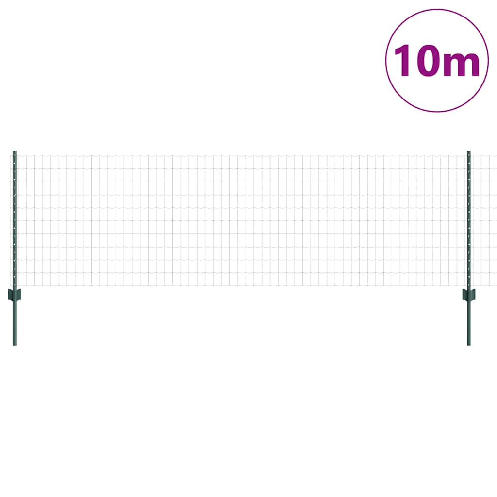 Vidaxl hek met paal groen 0,8 x 10 m staal en pvc