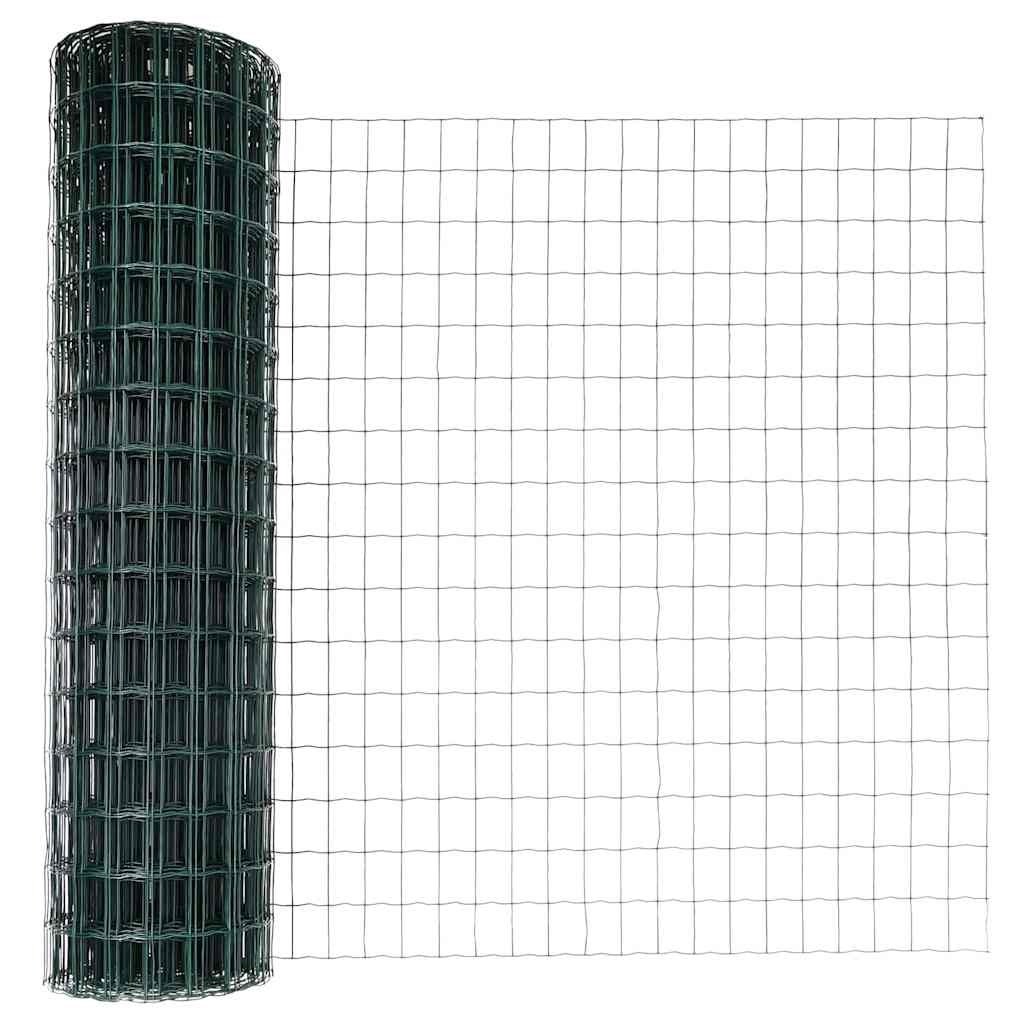 Vidaxl hek met paal groen 1,2 x 10 m staal en pvc