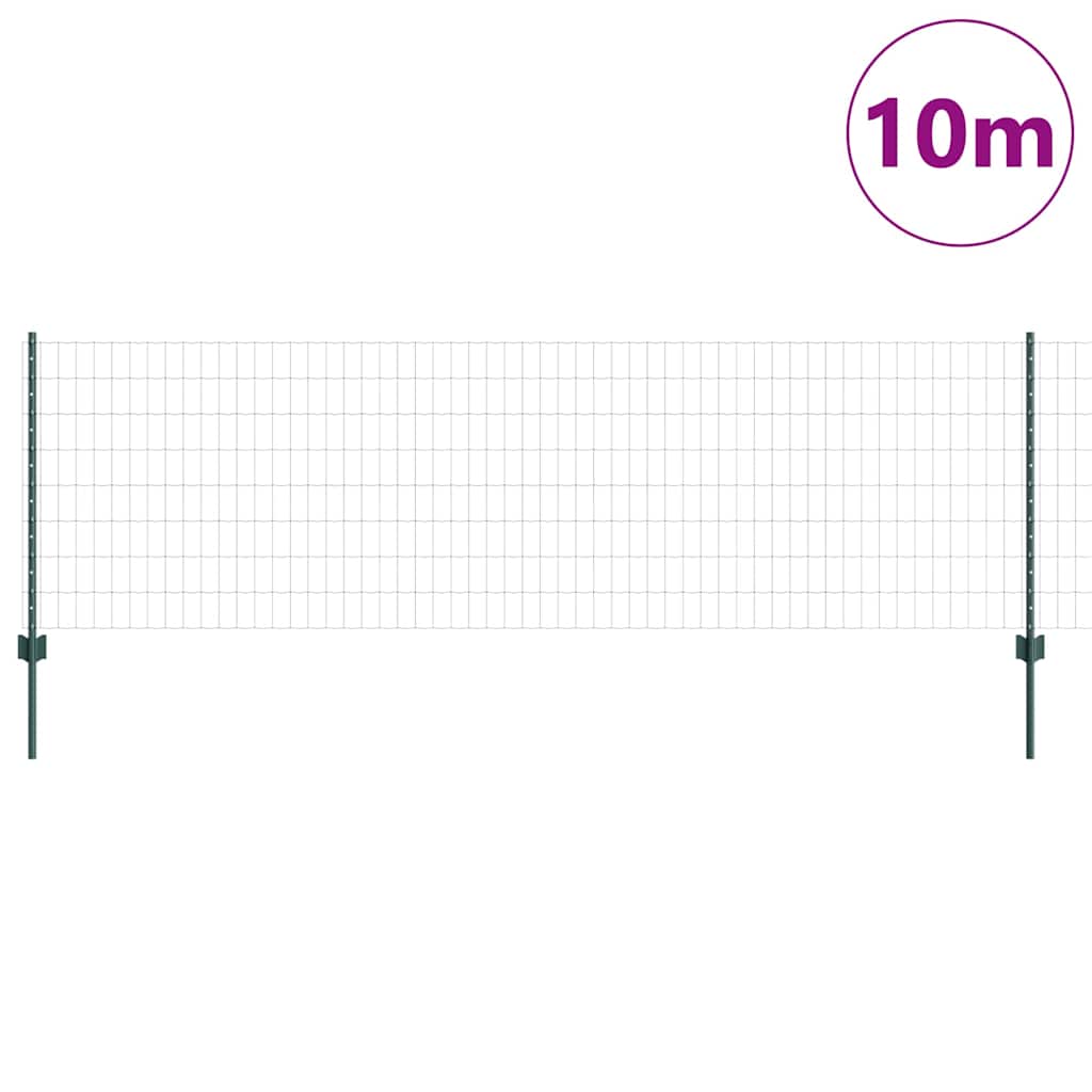 Vidaxl hek met paal groen 0,8 x 10 m staal en pvc