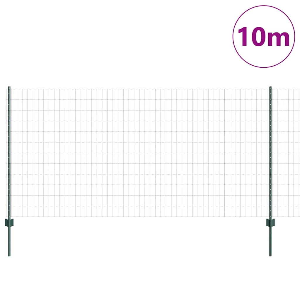 Vidaxl hek met paal groen 1,2 x 10 m staal en pvc