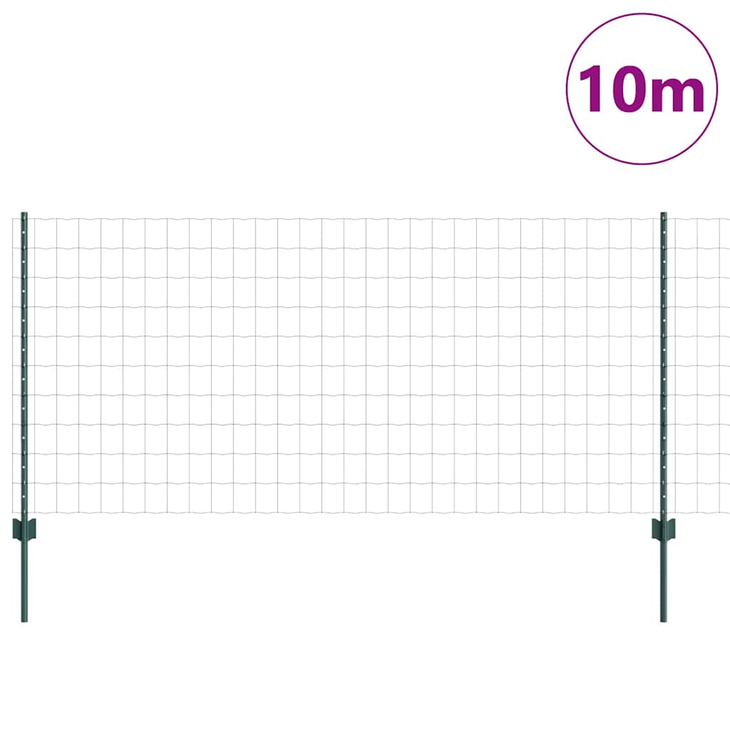 Vidaxl hek met paal groen 1 x 10 m staal en pvc