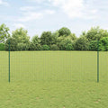 Vidaxl hek met paal groen 1,4 x 10 m staal en pvc