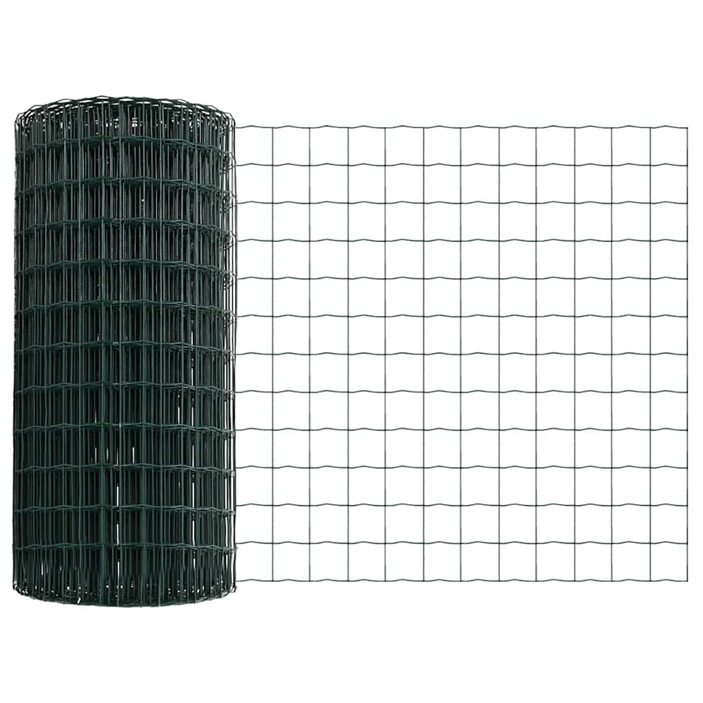Vidaxl hek met paal groen 0,8 x 10 m staal