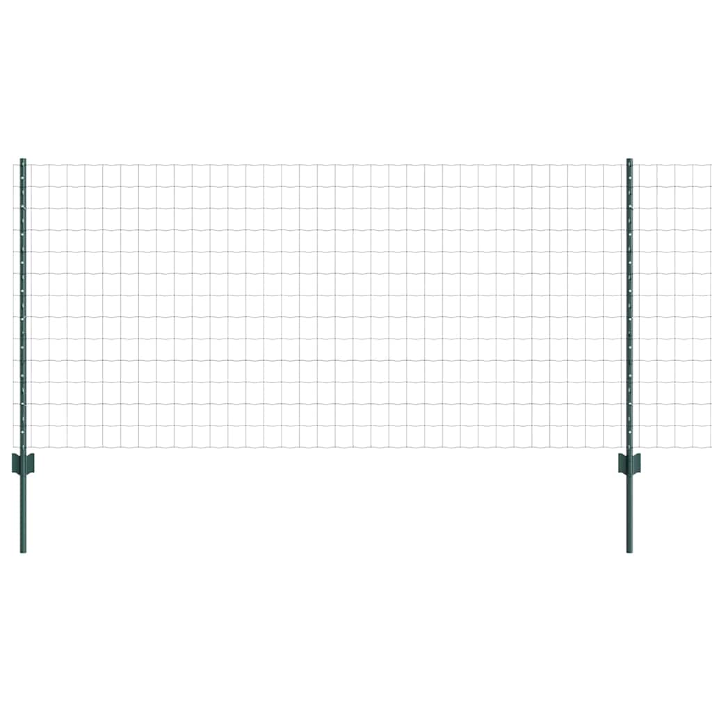 Vidaxl euro-hek met palen 10 x 1 m pvc-coated staal groen mesh