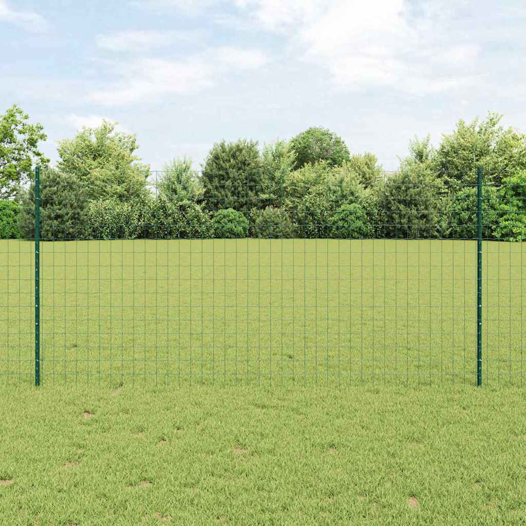 Vidaxl hek met paal groen 1,2 x 10 m staal
