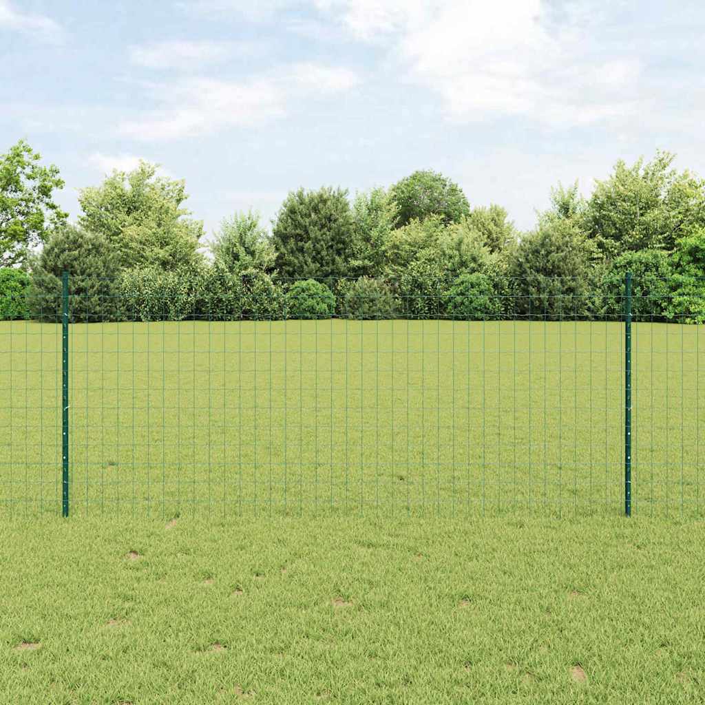 Vidaxl hek met paal groen 1 x 25 m staal