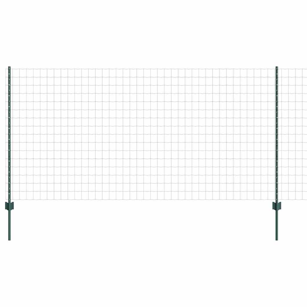 Vidaxl hek met paal groen 1,2 x 25 m staal