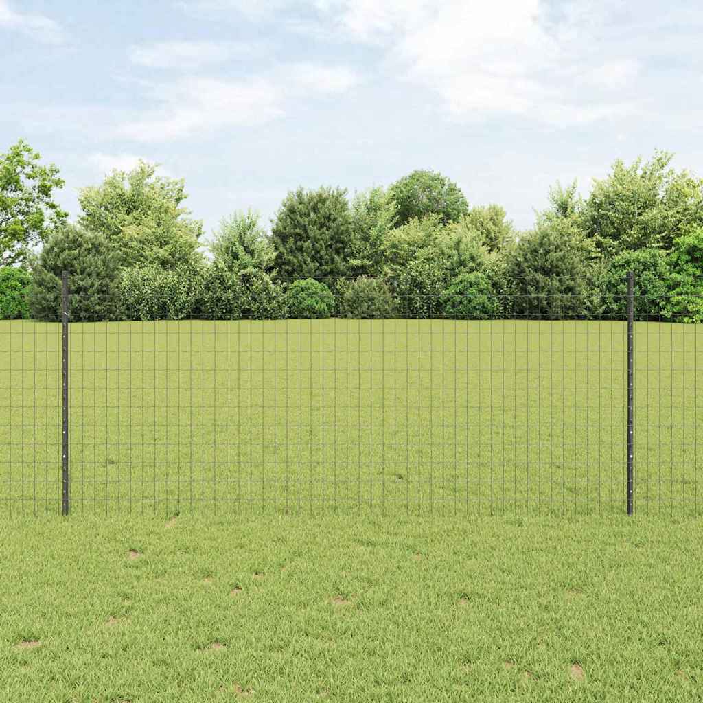 Vidaxl euro-hek met palen 10 x 1 m pvc-coated staal grijs mesh