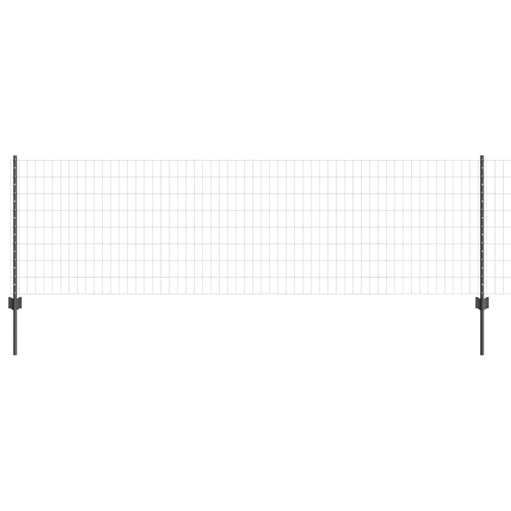 Vidaxl hek met paal grijs 0,8 x 10 m staal en pvc
