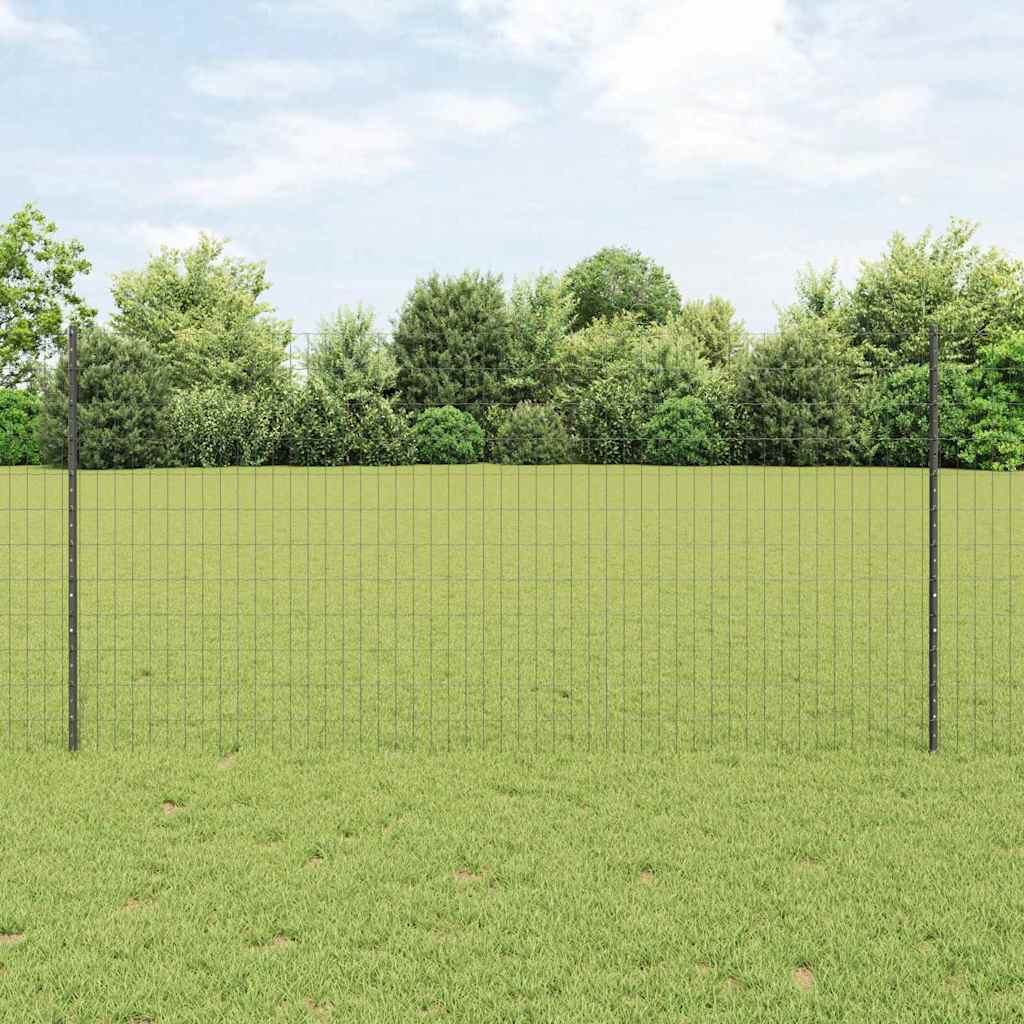 Vidaxl euro-hek met palen 10 x 1,2 m pvc-coated staal grijs mesh