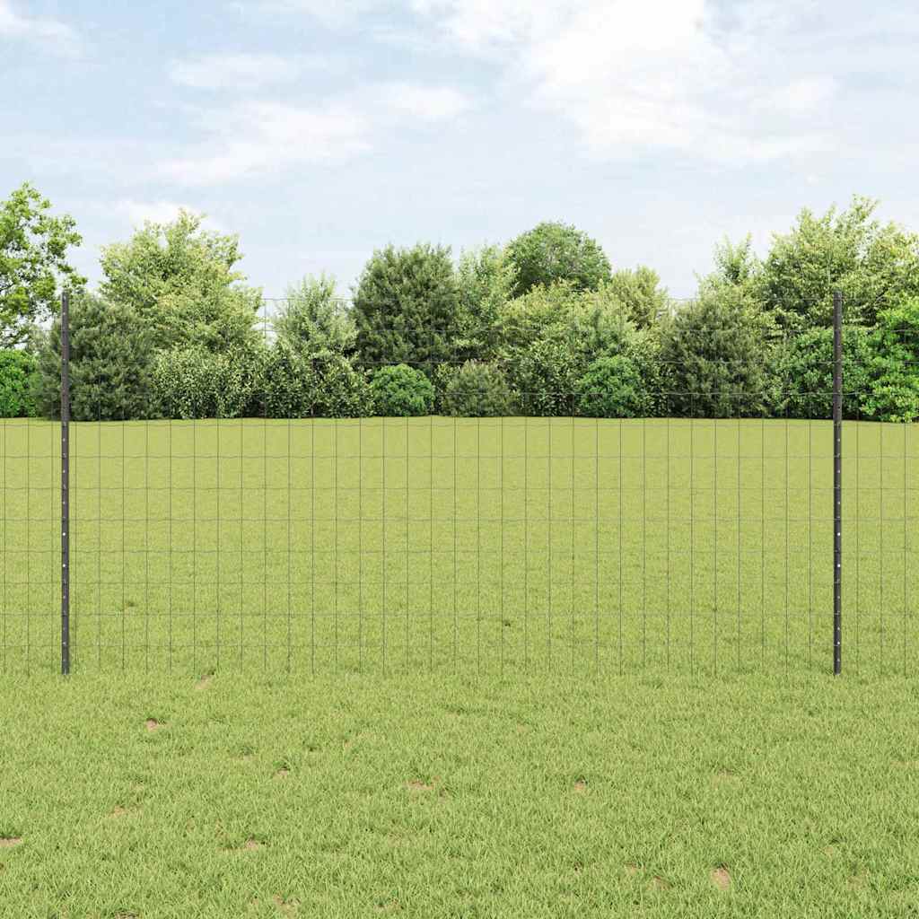 Vidaxl euro-hek met palen 10 x 1,2 m pvc-coated staal grijs mesh