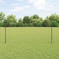Vidaxl hek met paal grijs 1 x 25 m staal