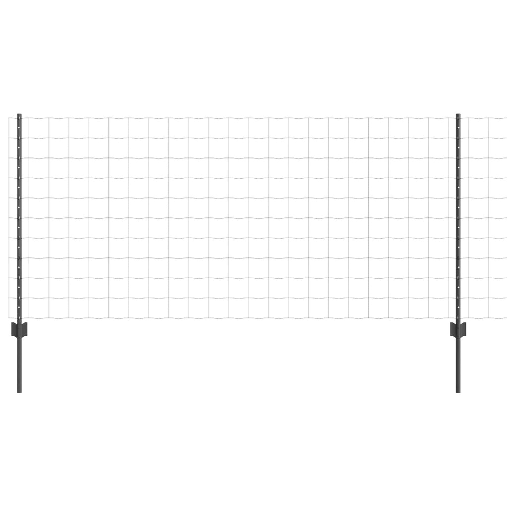 Vidaxl hek met paal grijs 1 x 25 m staal