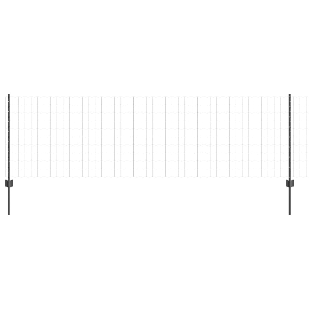 Vidaxl hek met paal grijs 0,8 x 10 m staal