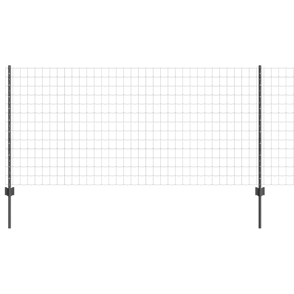 Vidaxl hek met paal grijs 1 x 25 m staal