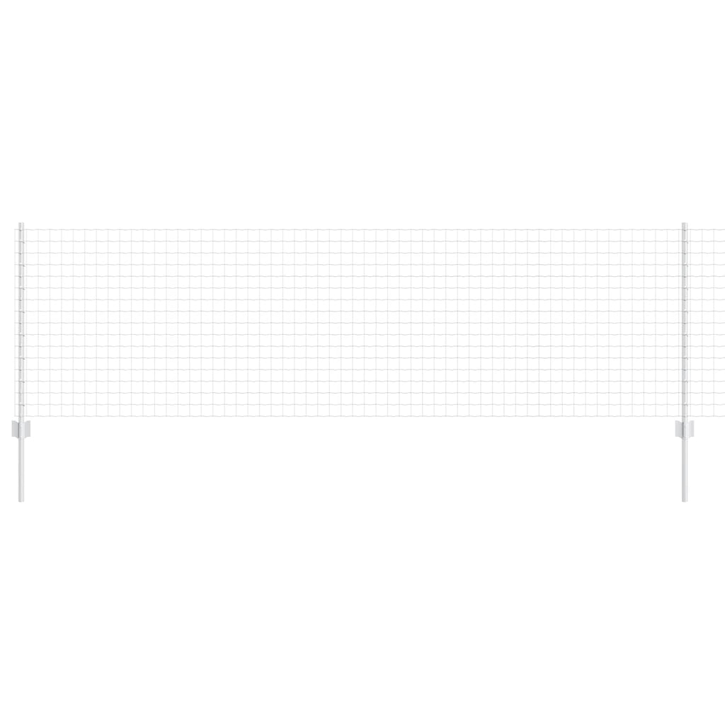 Vidaxl hek met paal zilver 0,8 x 10 m staal