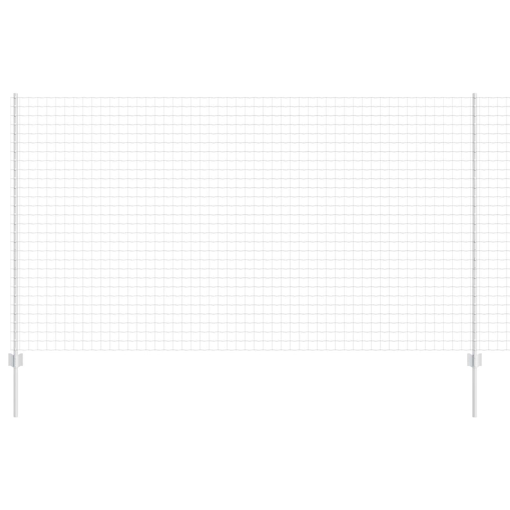 Vidaxl hek met paal zilver 1,4 x 10 m staal