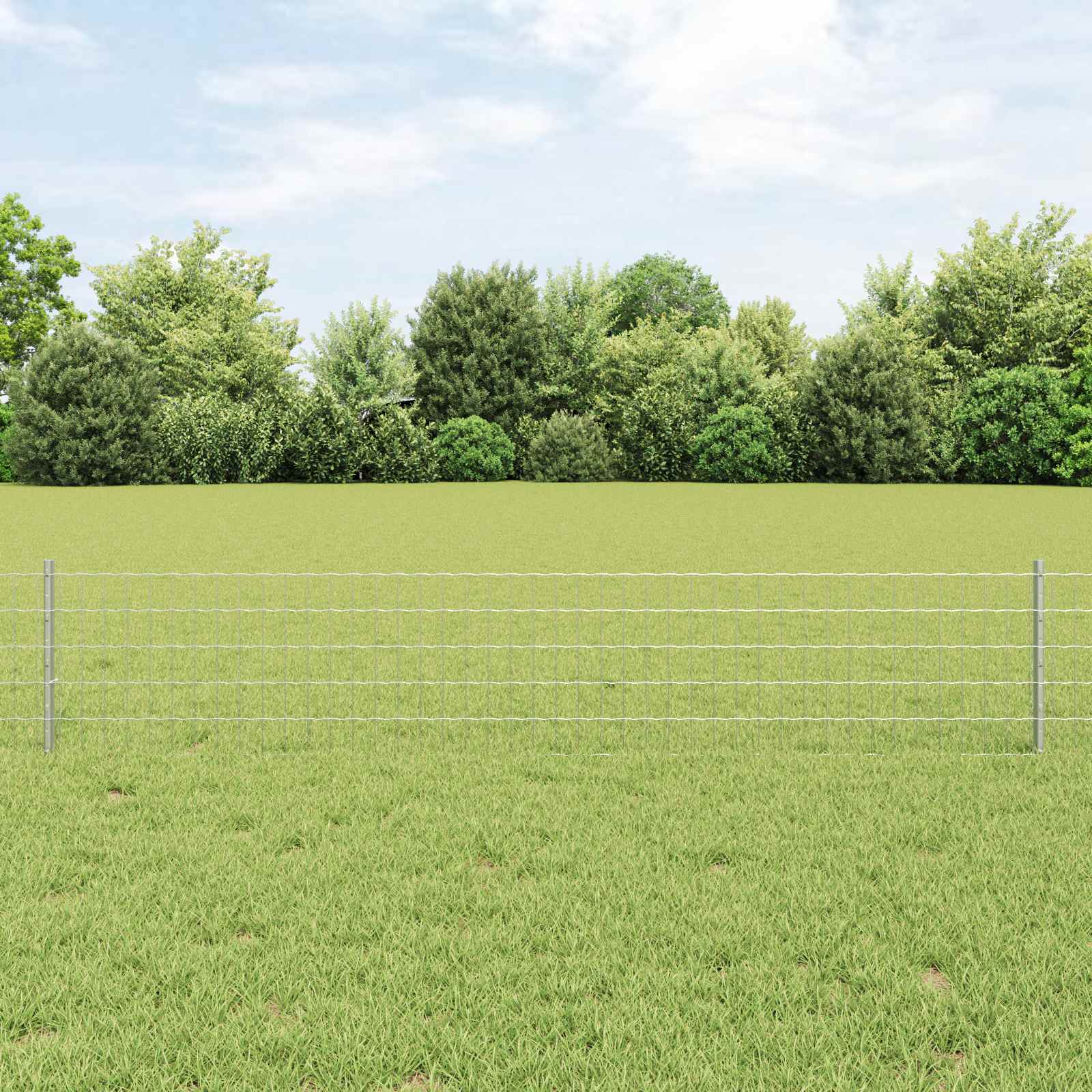 Vidaxl hek met paal zilver 0,4 x 10 m staal