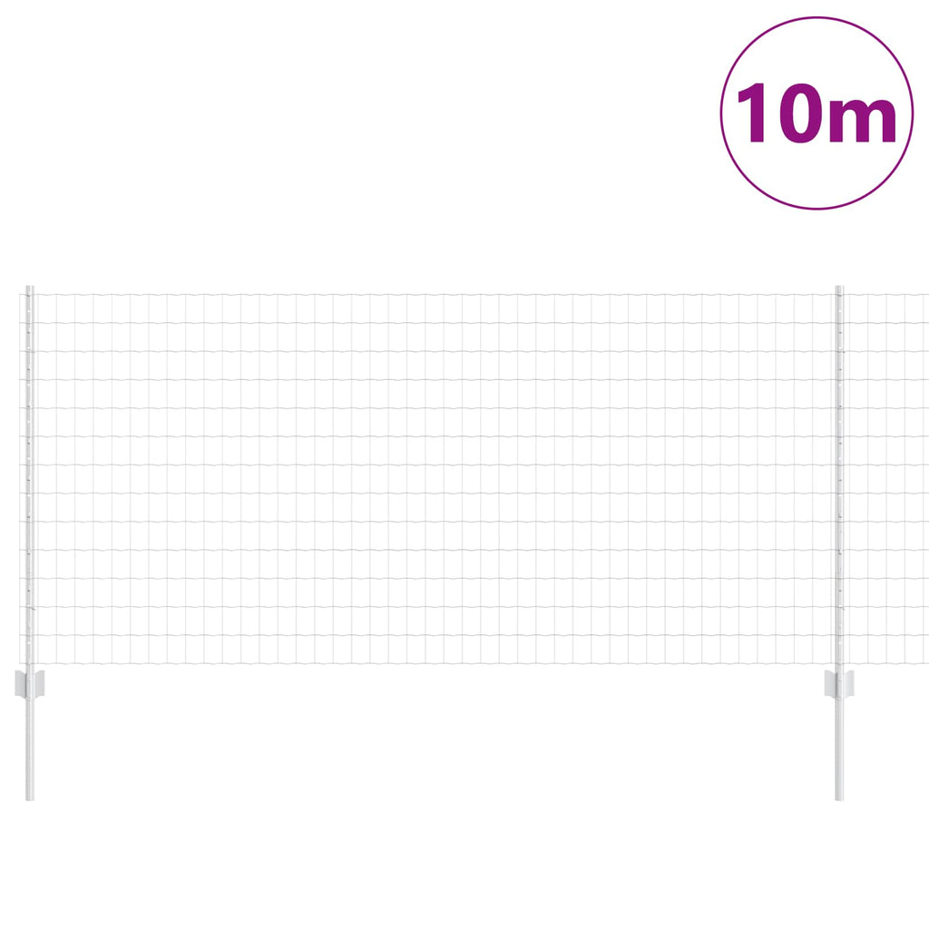 Vidaxl hek met paal zilver 1 x 10 m staal