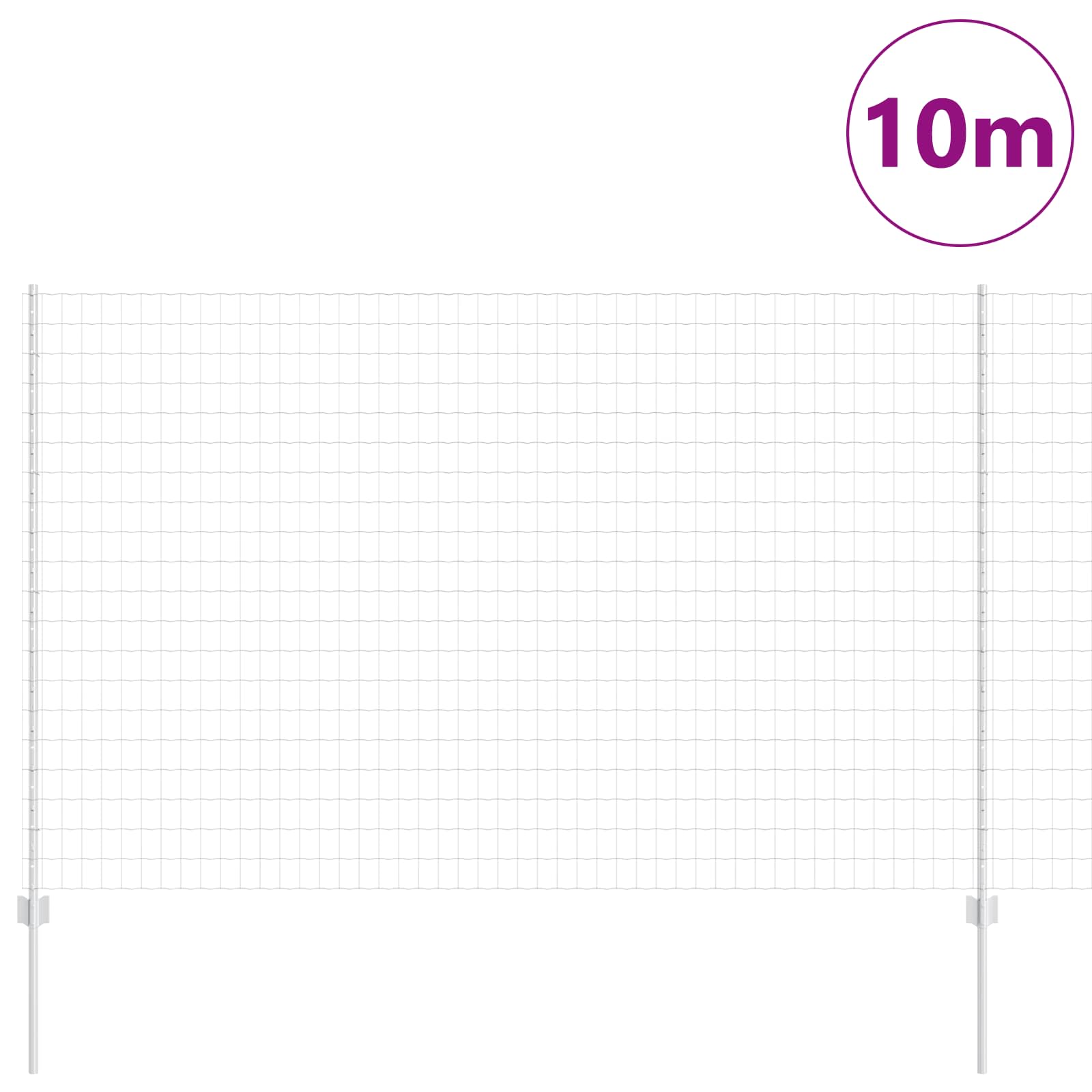 Vidaxl hek met paal zilver 1,6 x 10 m staal
