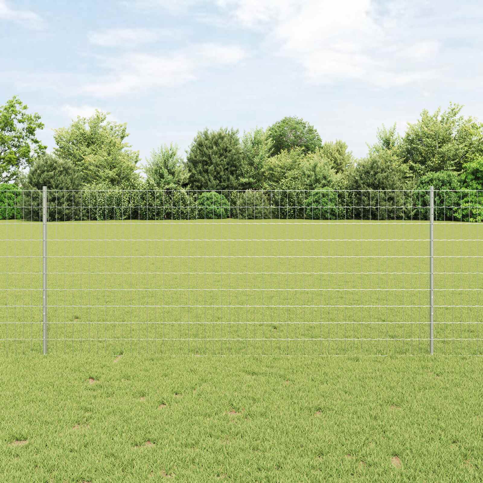 Vidaxl hek met paal zilver 1 x 10 m staal