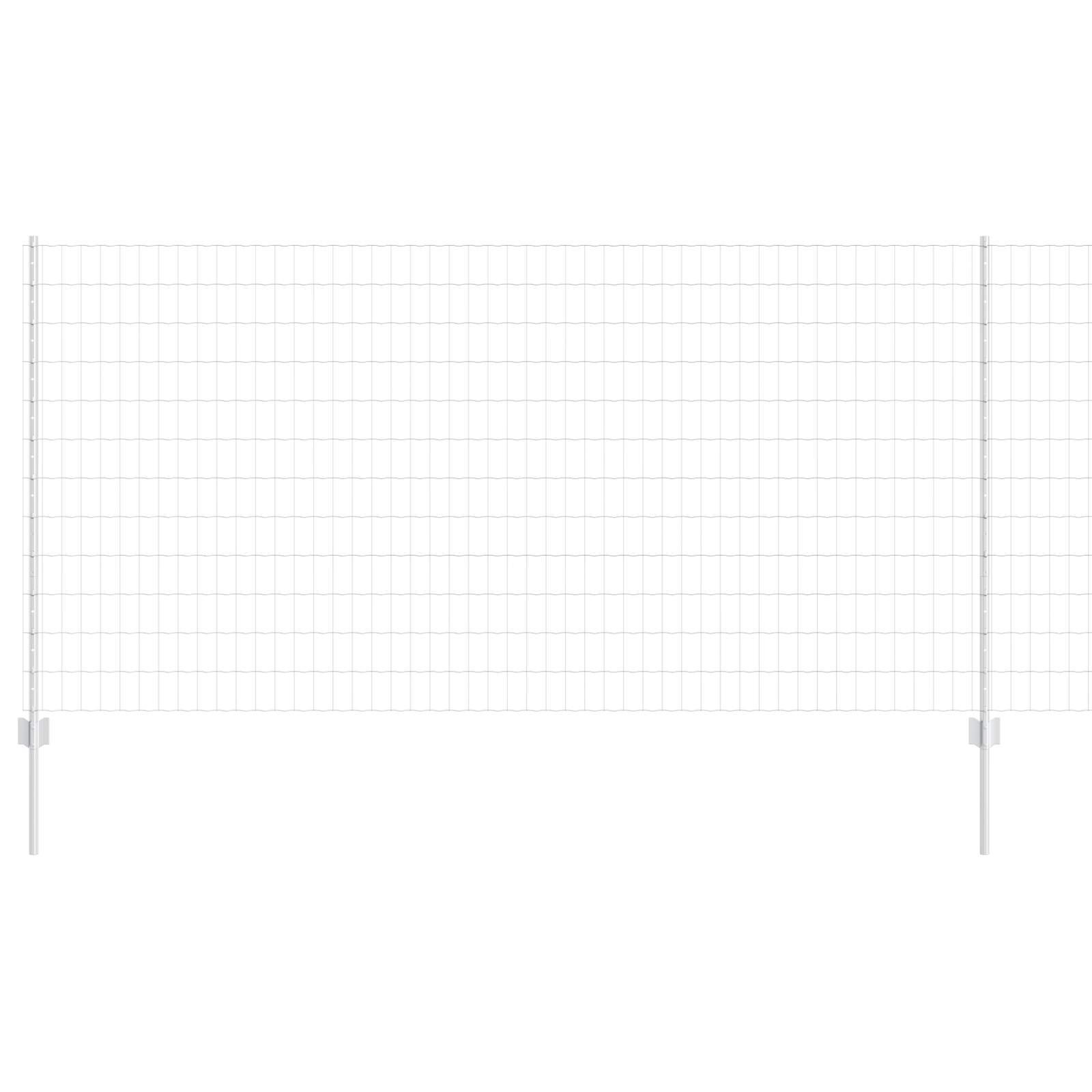 Vidaxl hek met paal zilver 1,2 x 10 m staal