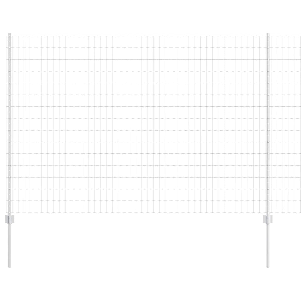 Vidaxl hek met paal zilver 1,5 x 10 m staal