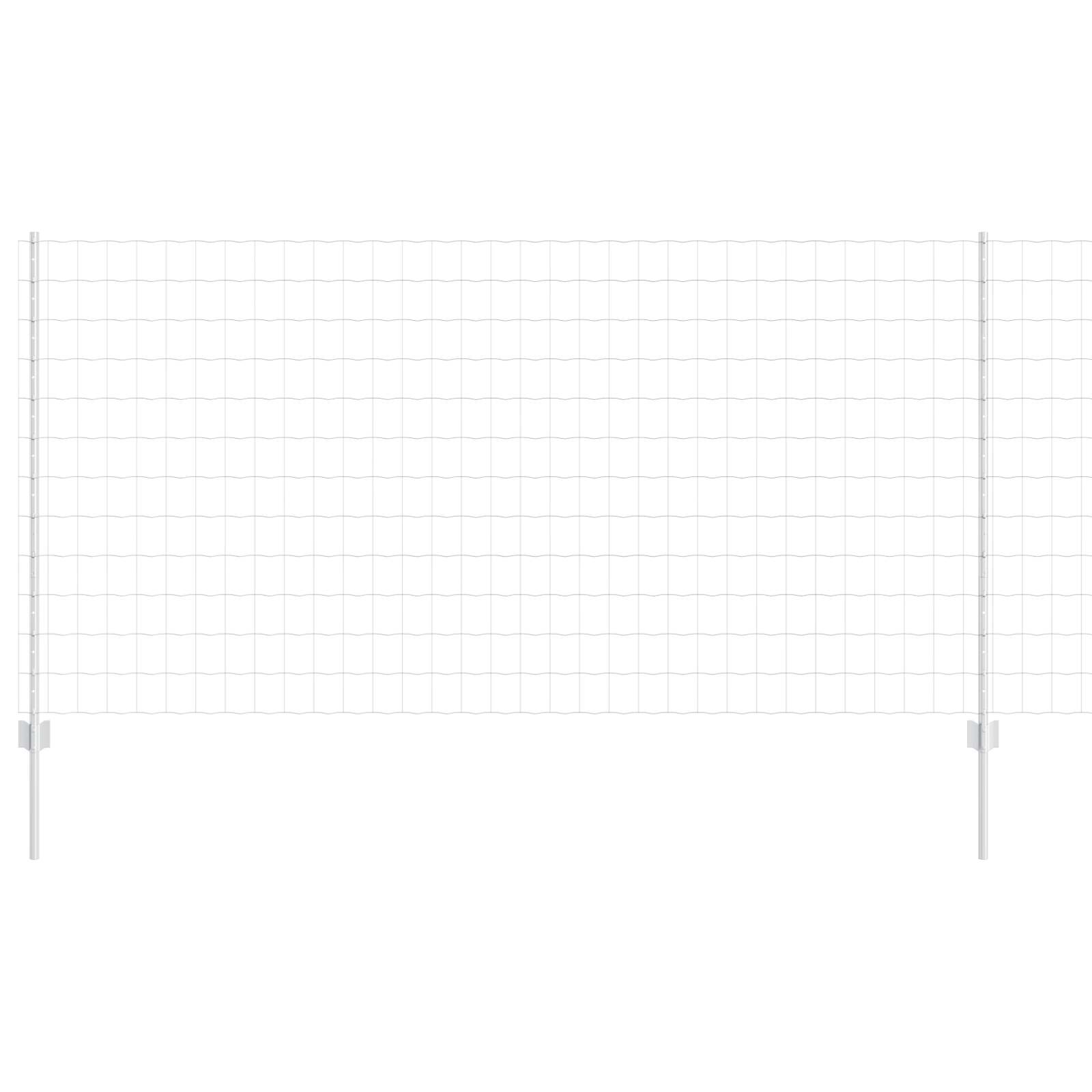 Vidaxl hek met paal zilver 1,2 x 10 m staal