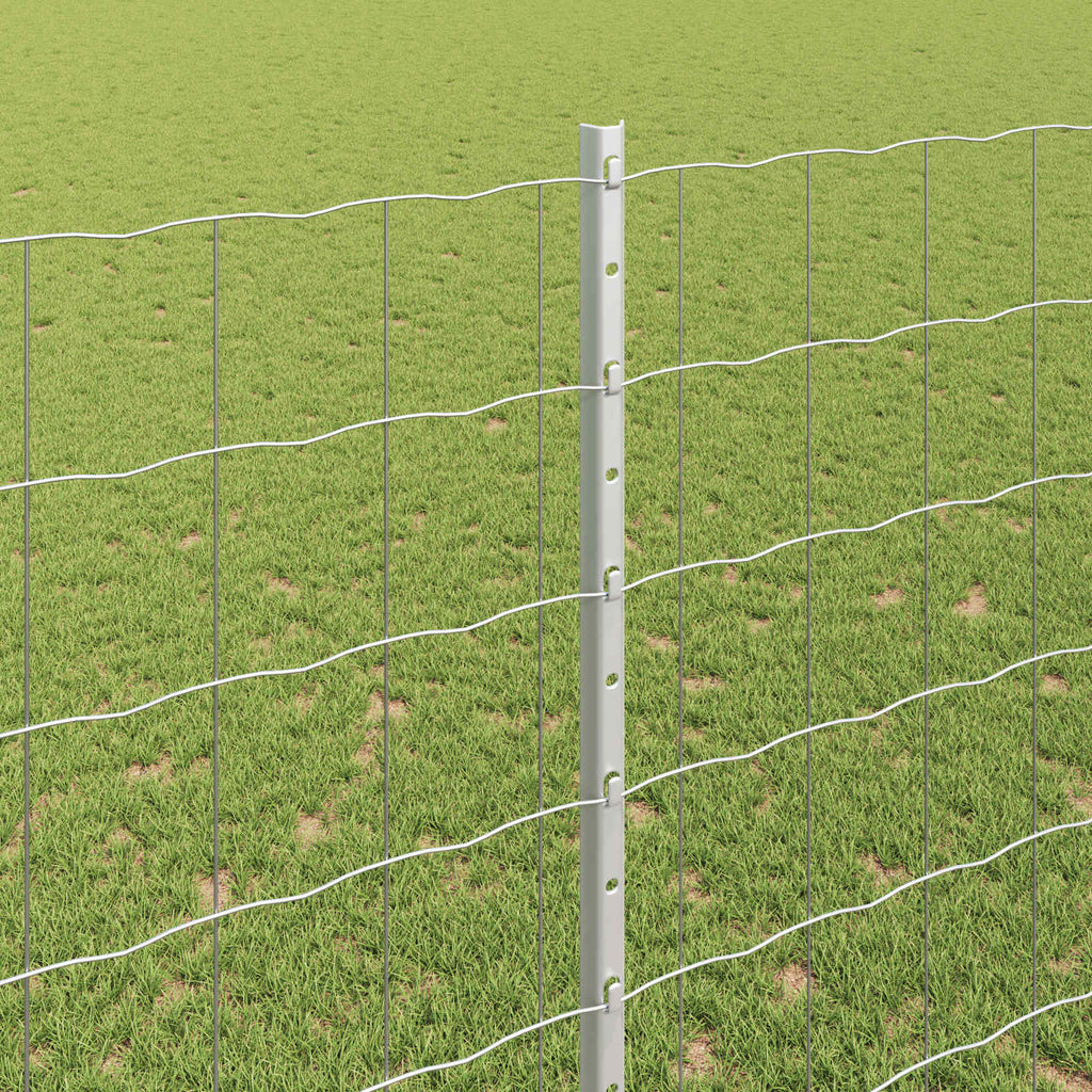 Vidaxl hek met paal zilver 1,6 x 10 m staal