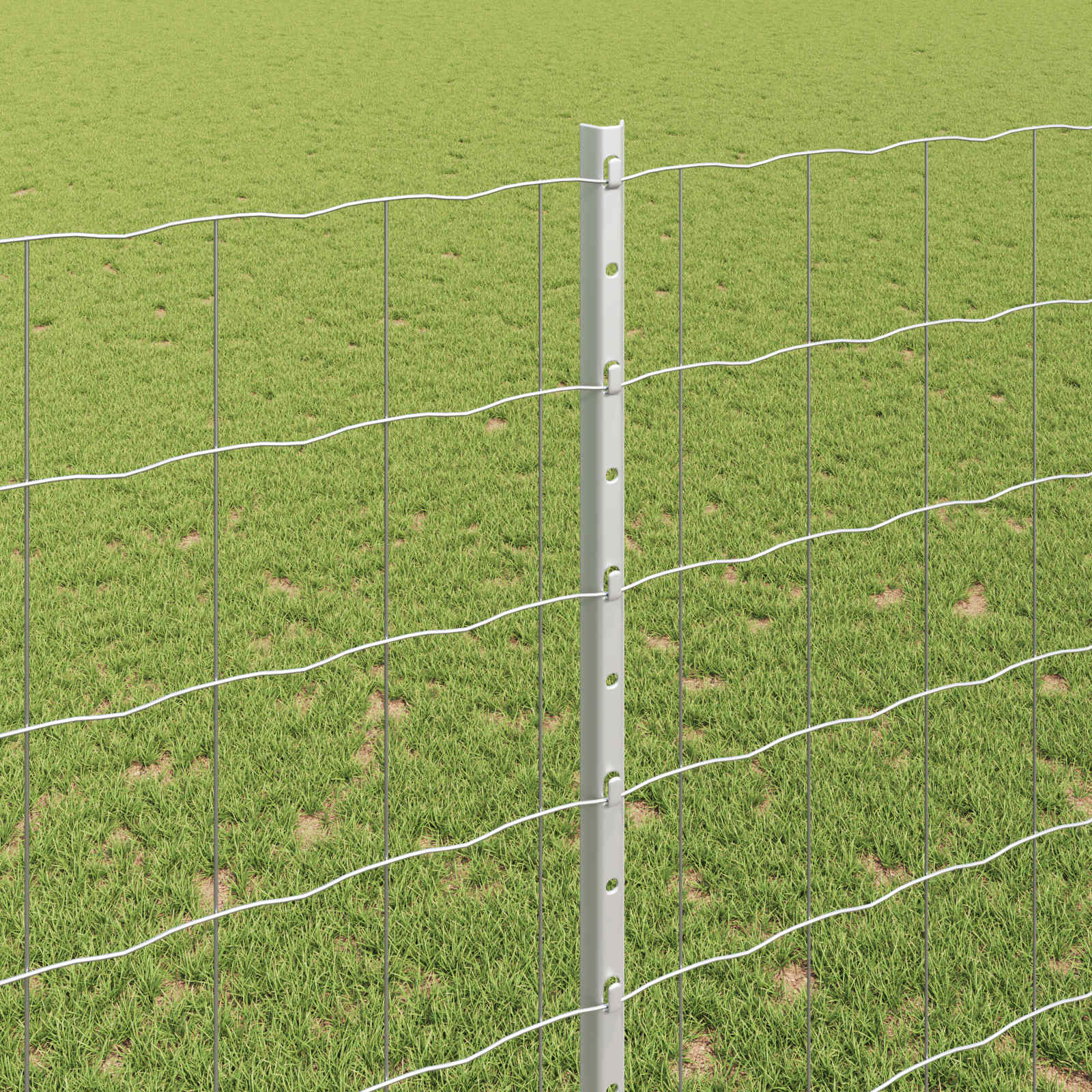 Vidaxl hek met paal zilver 1,6 x 10 m staal