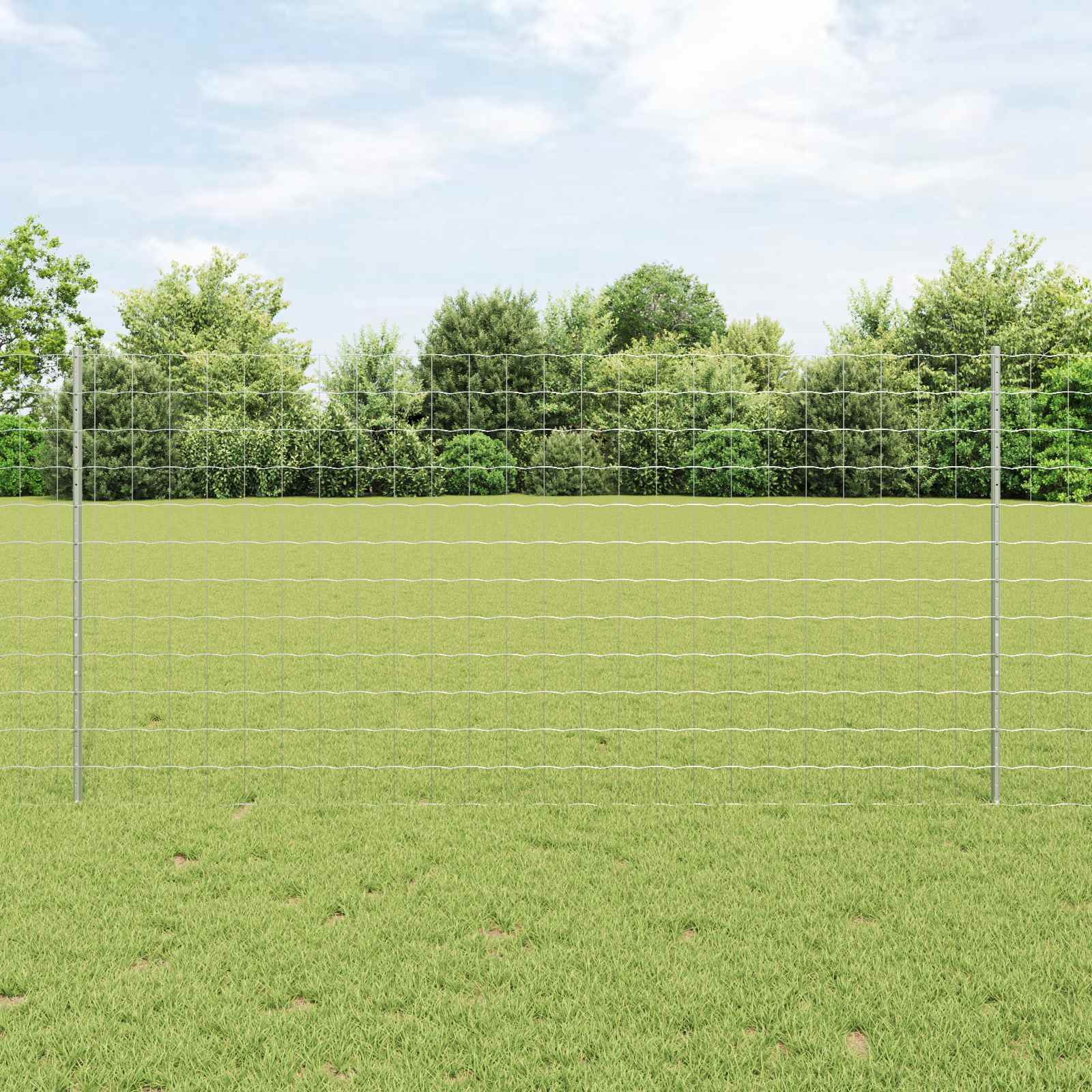 Vidaxl hek met paal zilver 1,2 x 10 m staal