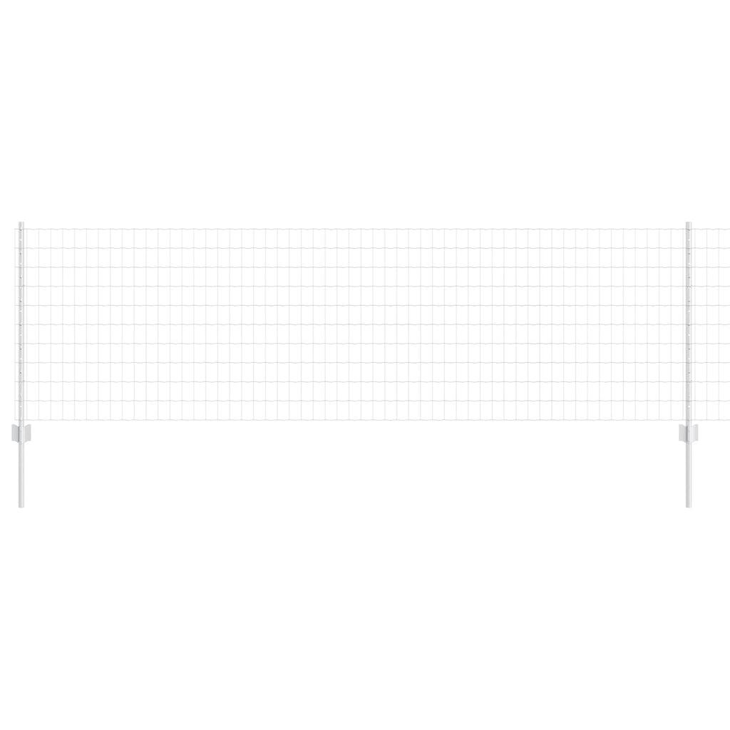 Vidaxl hek met paal zilver 0,8 x 25 m staal