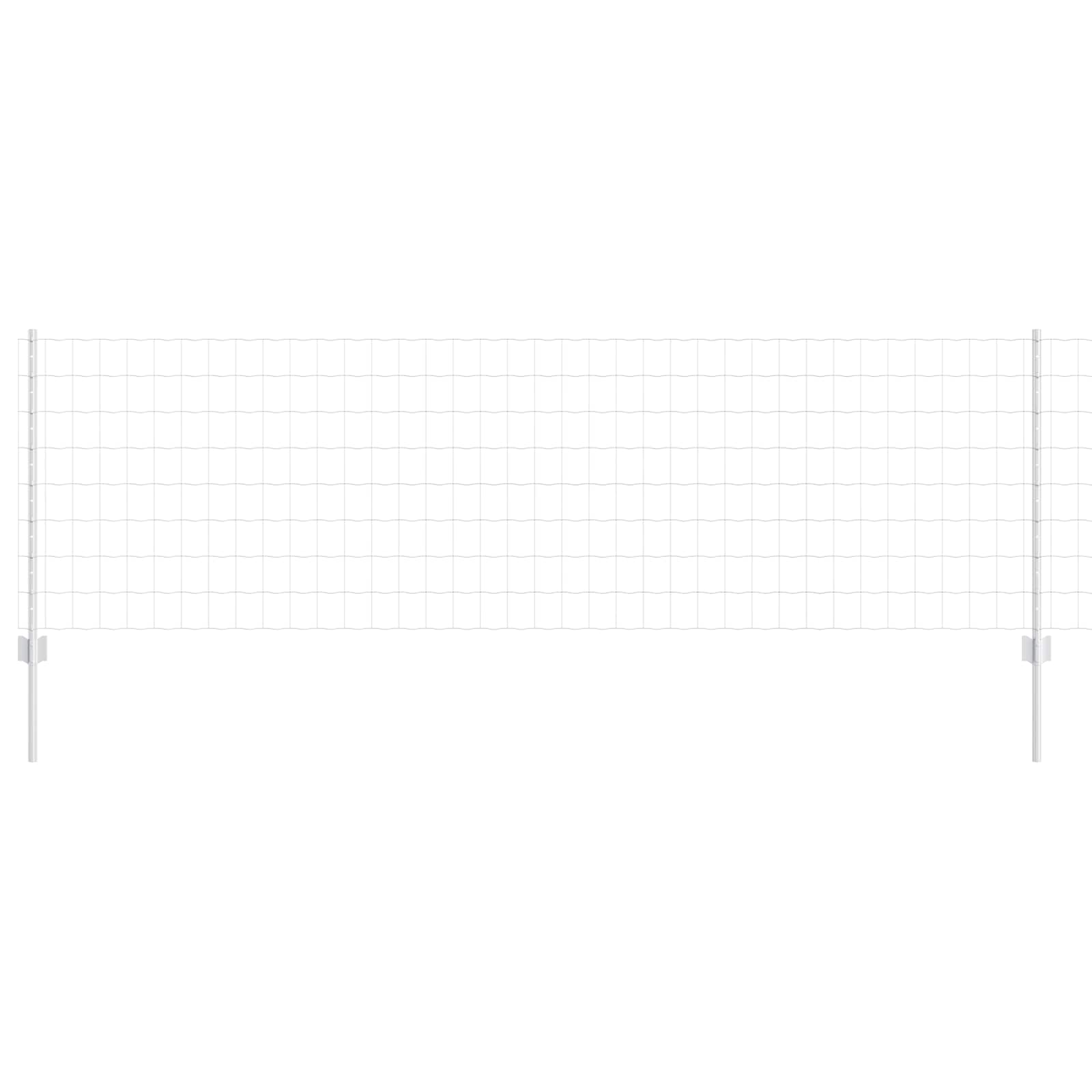 Vidaxl hek met paal zilver 0,8 x 25 m staal