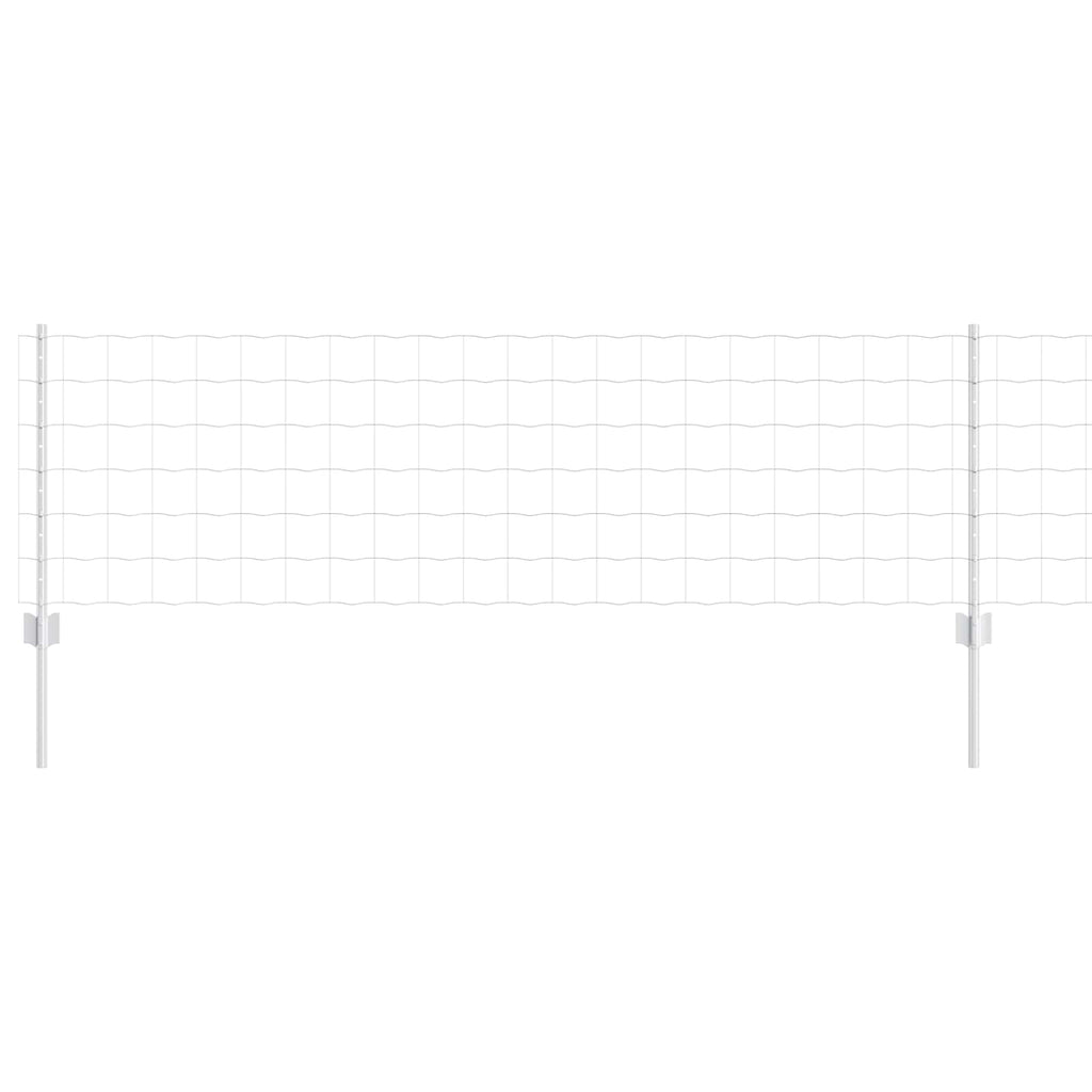 Vidaxl hek met paal zilver 0,6 x 25 m staal