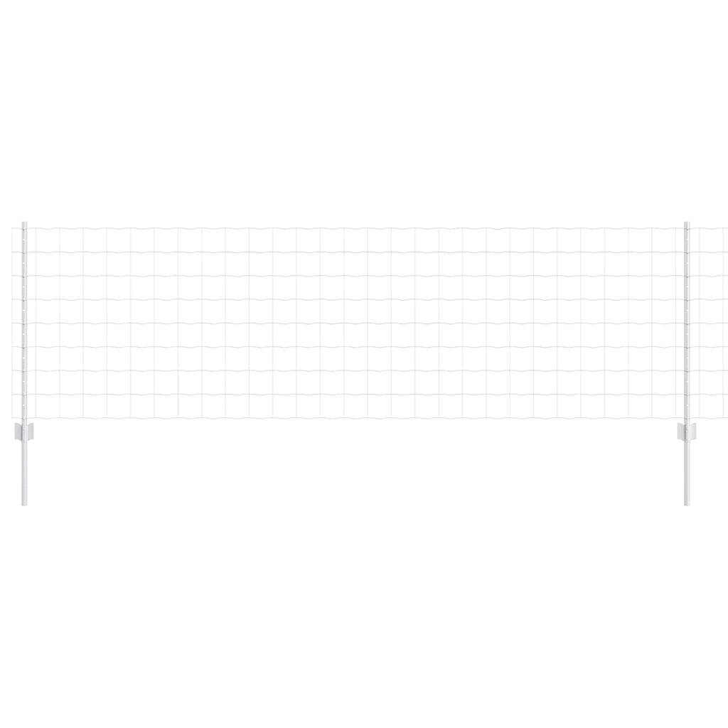 Vidaxl hek met paal zilver 0,8 x 25 m staal
