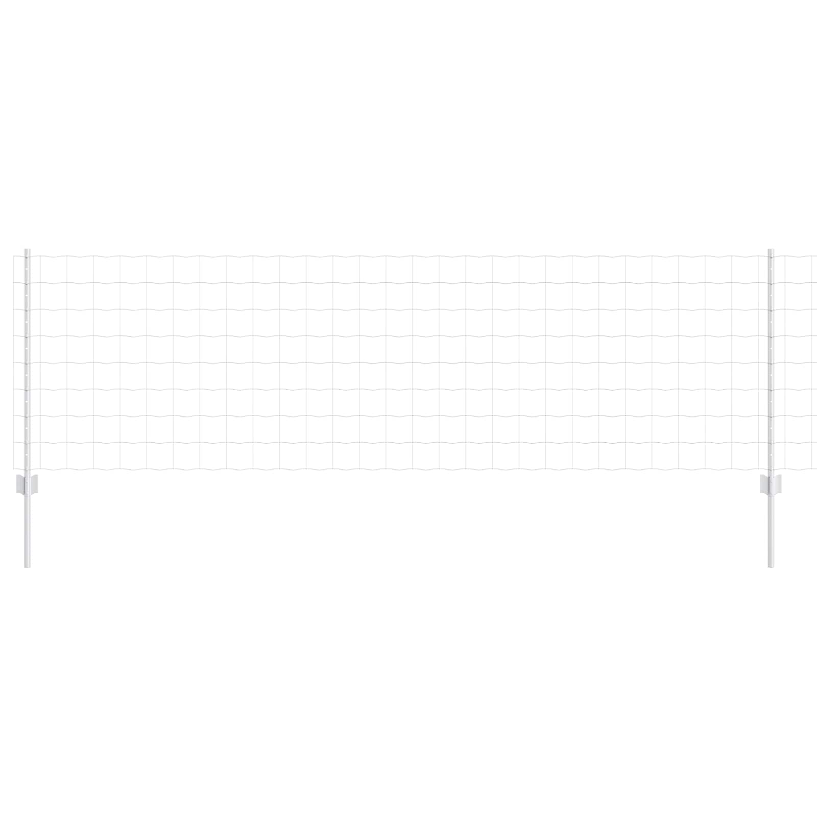 Vidaxl hek met paal zilver 0,8 x 25 m staal
