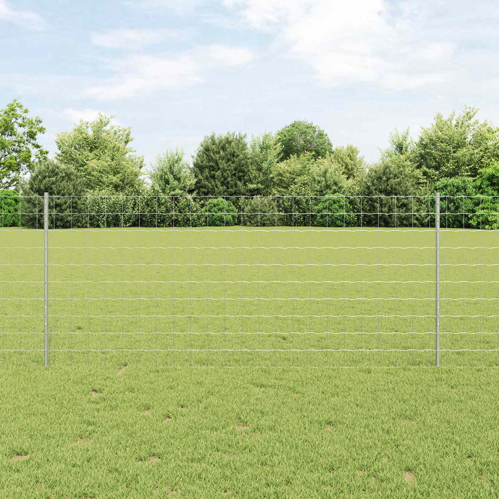 Vidaxl hek met paal zilver 1 x 25 m staal