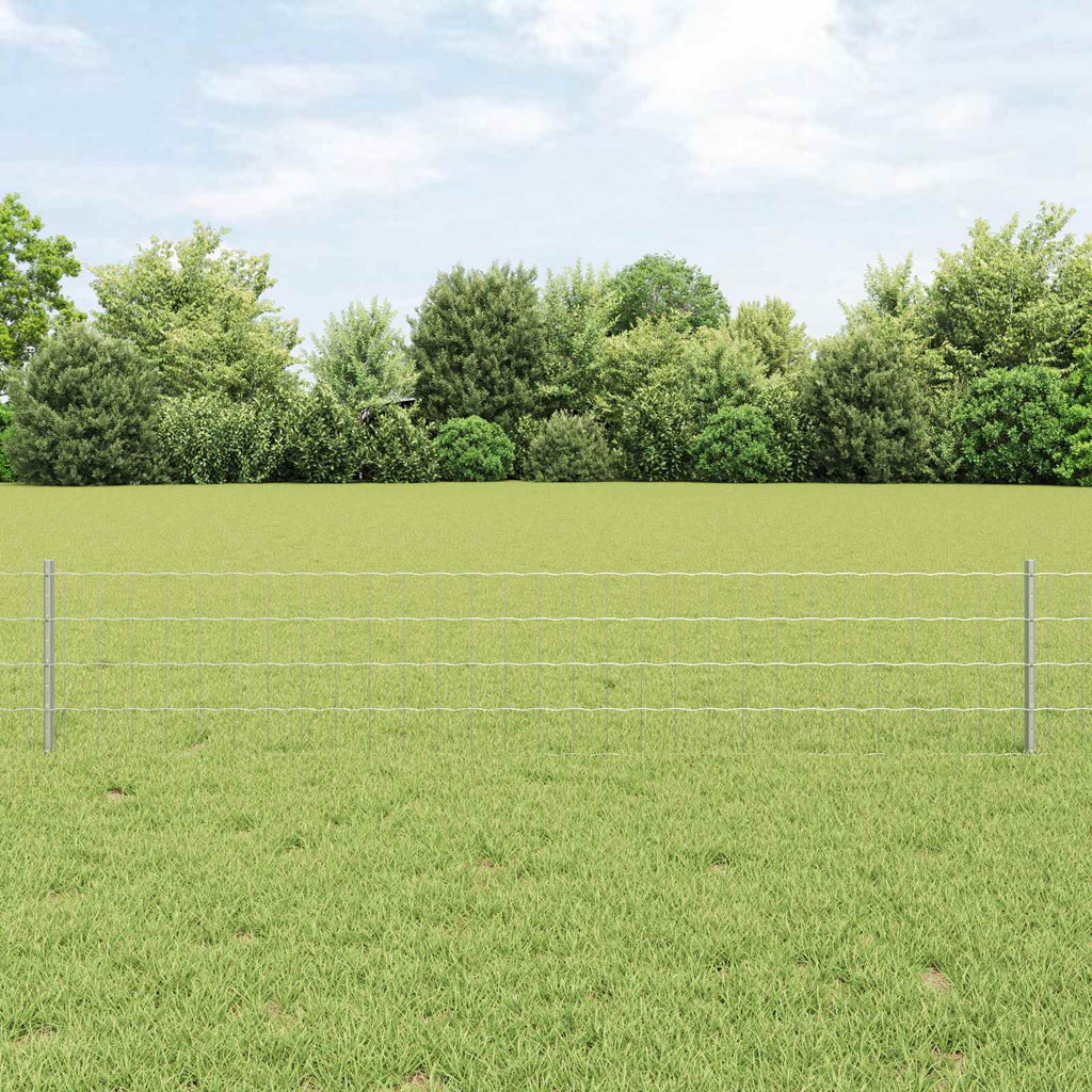 Vidaxl hek met paal zilver 0,4 x 50 m staal