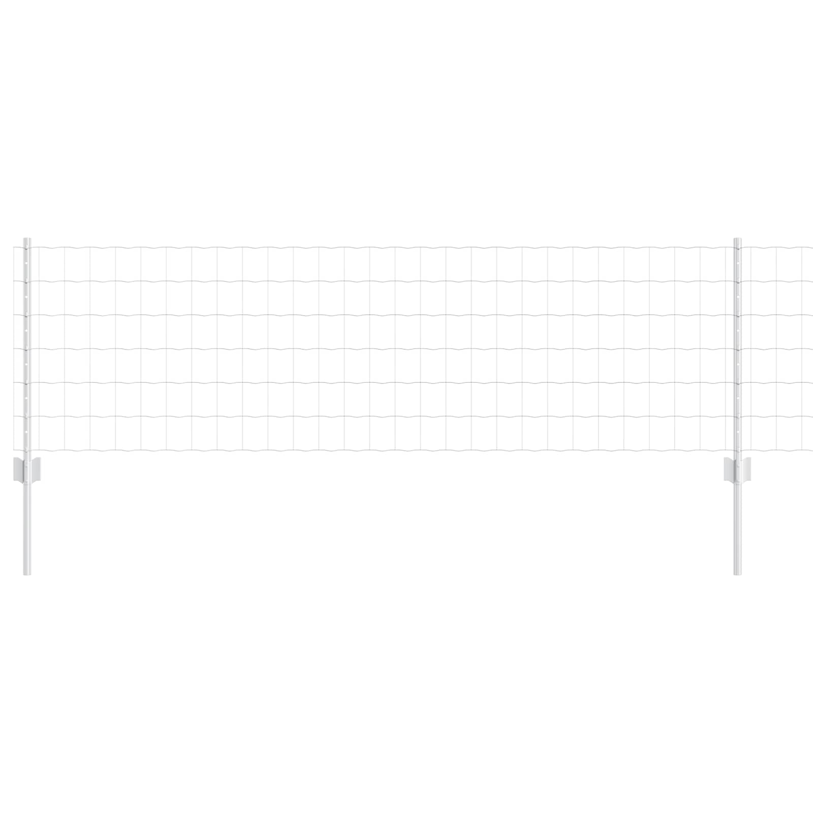 Vidaxl hek met paal zilver 0,6 x 50 m staal