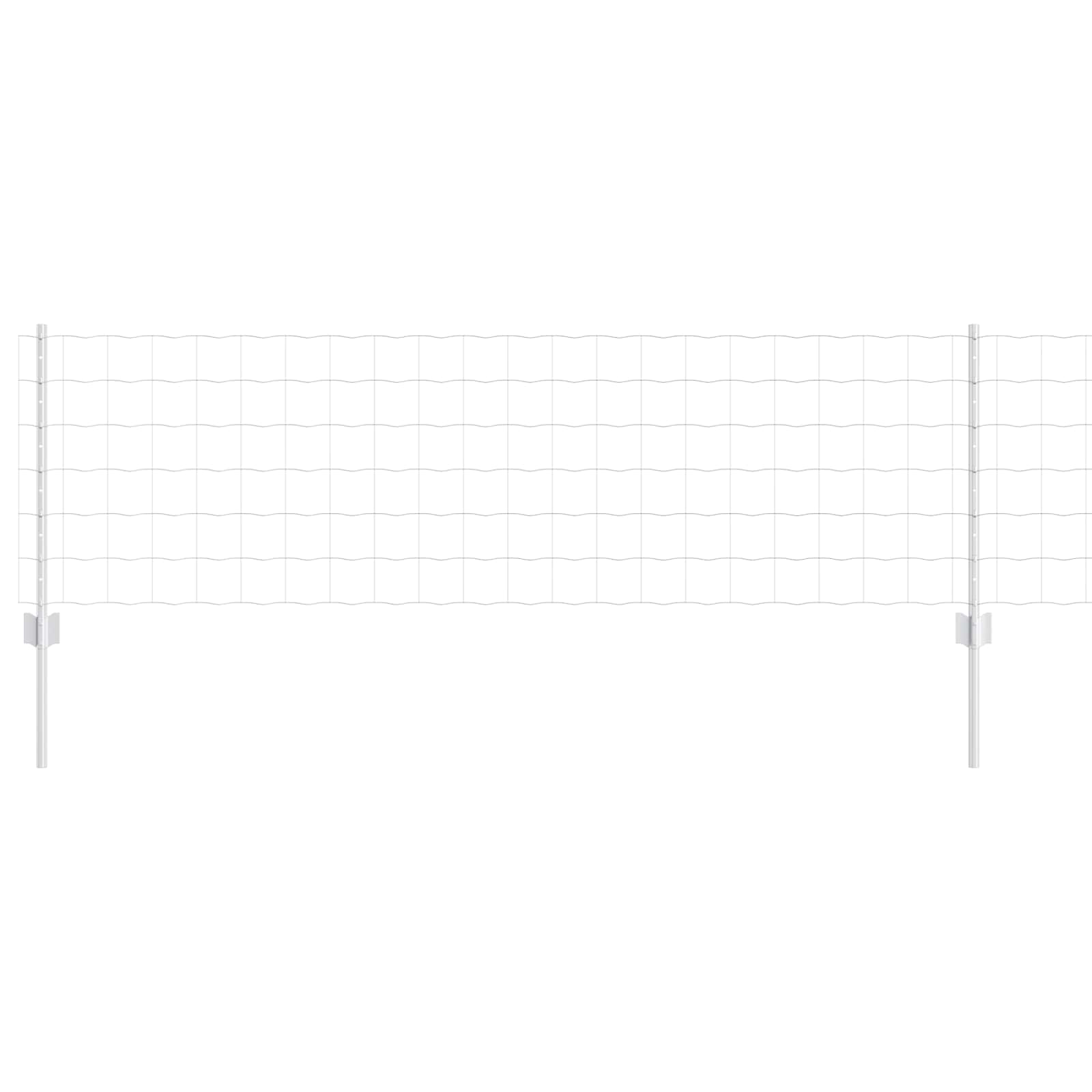 Vidaxl hek met paal zilver 0,6 x 50 m staal