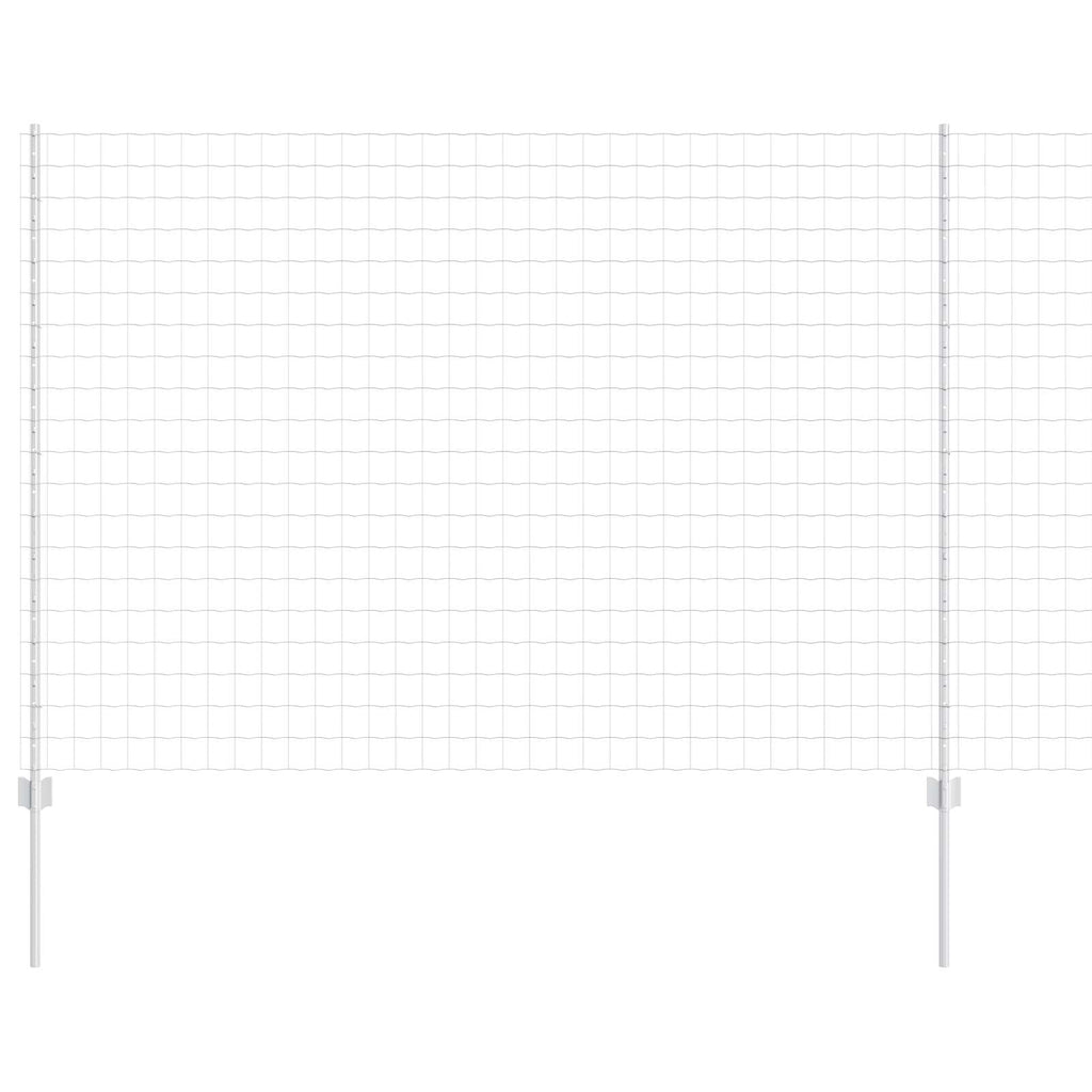 Vidaxl hek met paal zilver 1,5 x 10 m staal