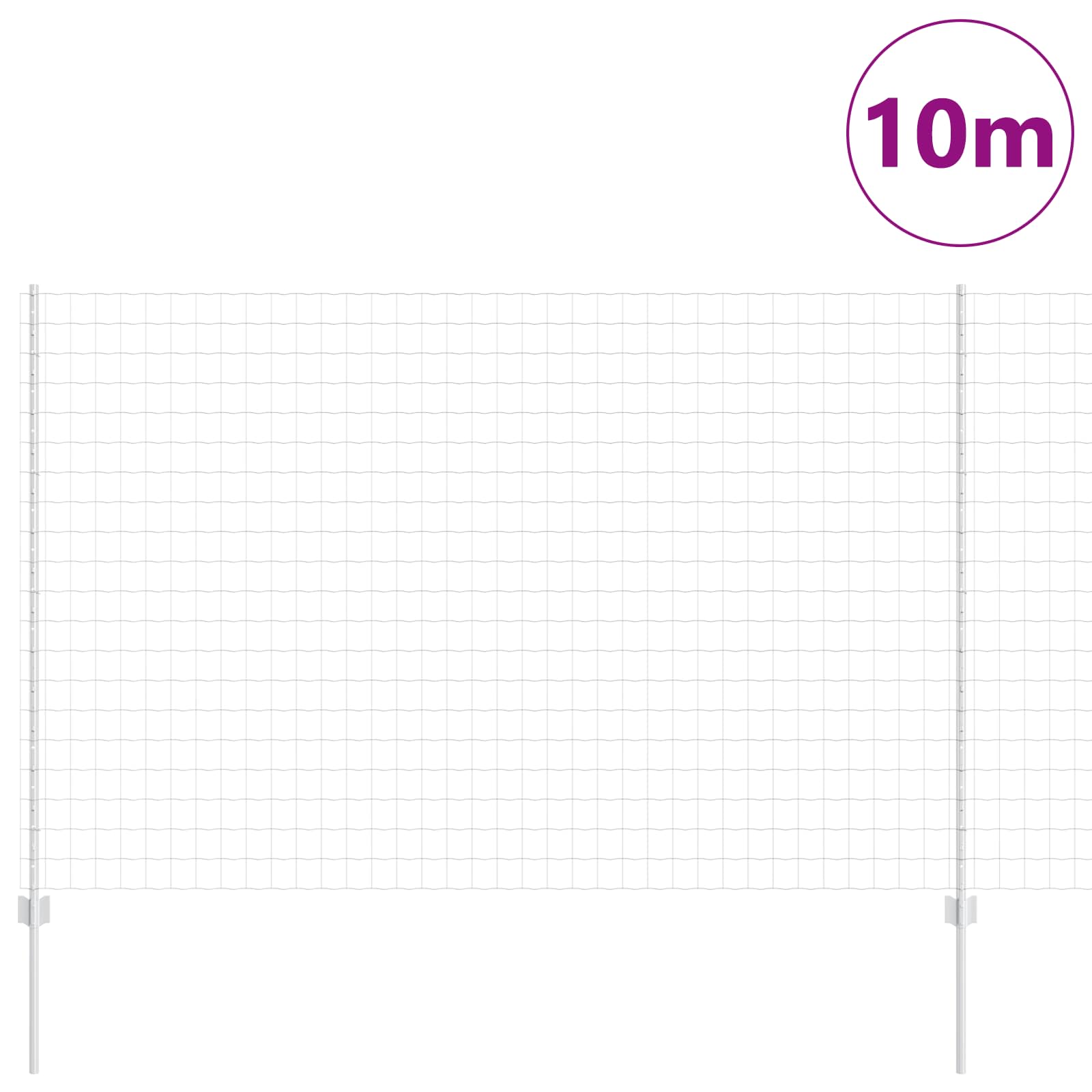 Vidaxl hek met paal zilver 1,5 x 10 m staal