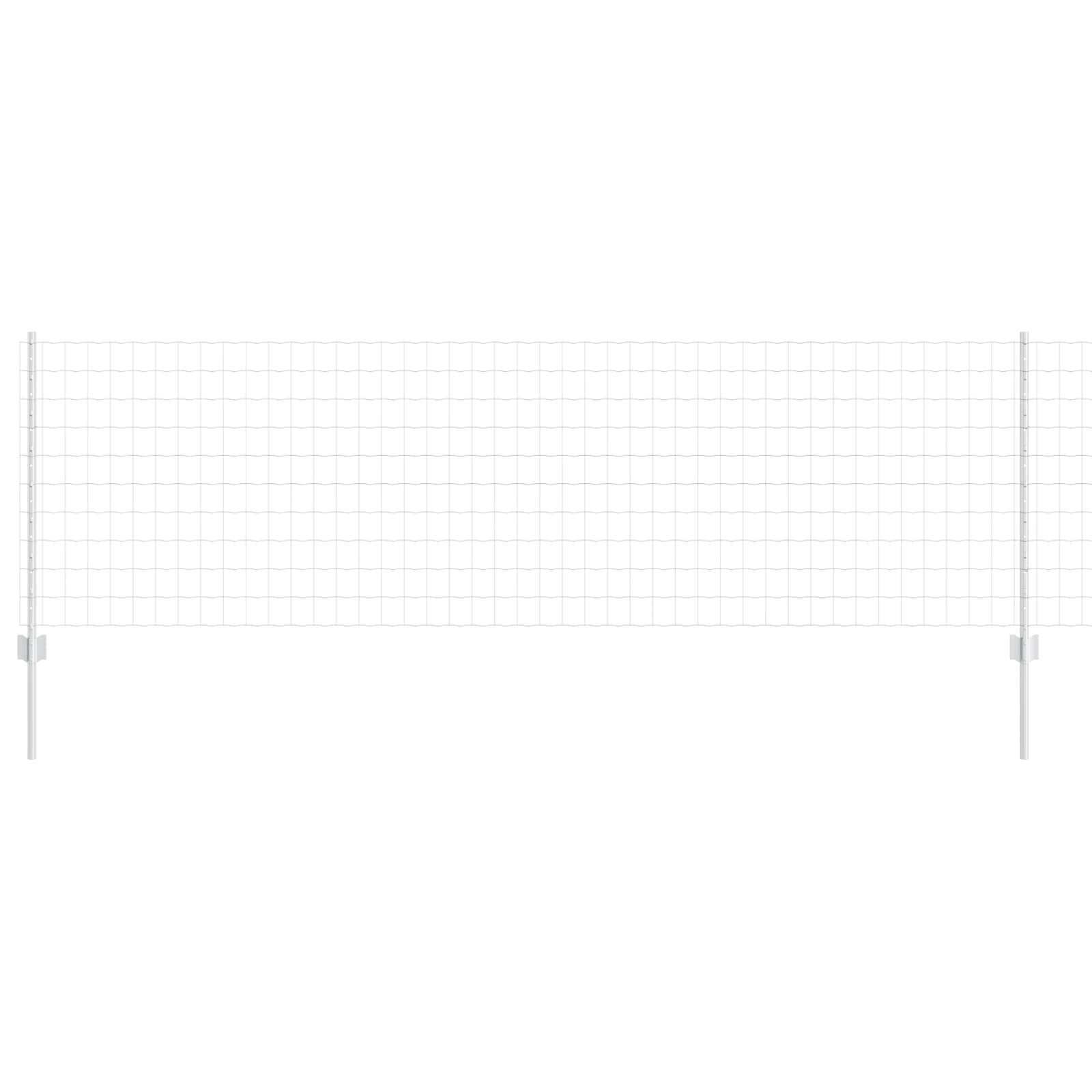 Vidaxl hek met paal zilver 0,8 x 25 m staal