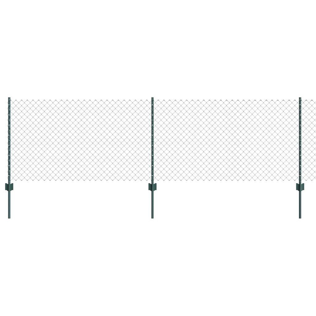 Vidaxl hek met paal groen 0,8 x 10 m staal en pvc