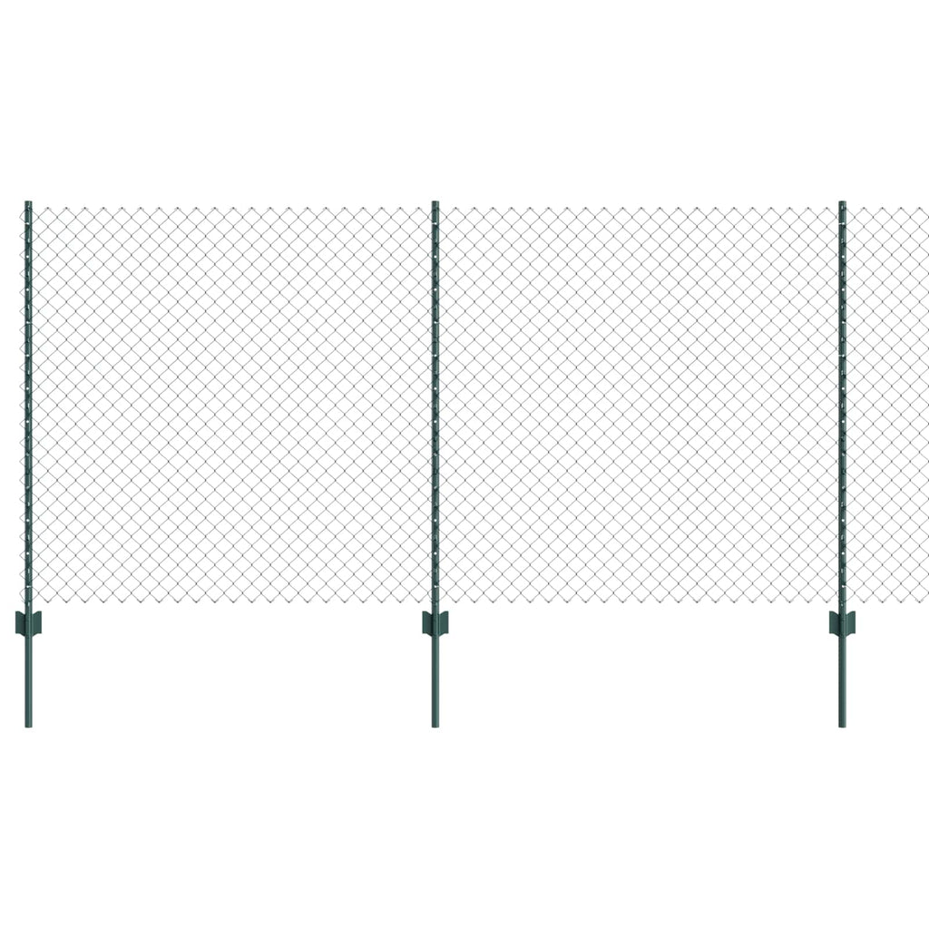 Vidaxl hek met paal groen 1,2 x 10 m staal en pvc