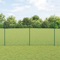 Vidaxl hek met paal groen 1,4 x 10 m staal en pvc