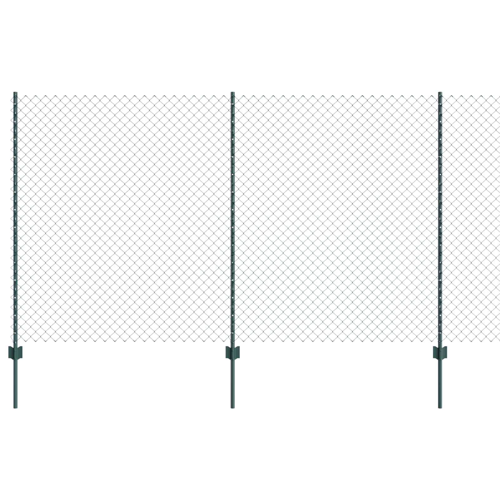 Vidaxl hek met paal groen 1,4 x 10 m staal en pvc