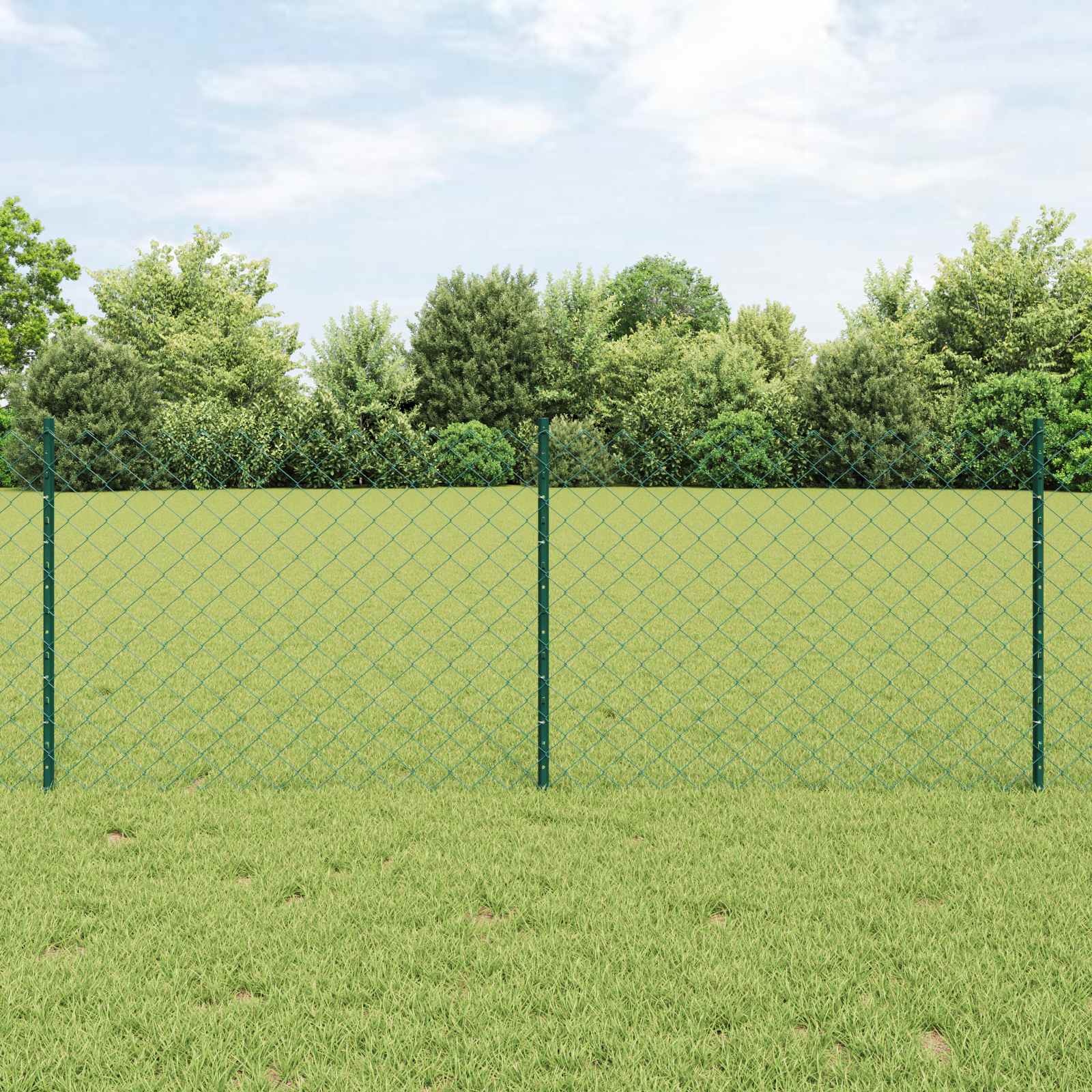 Vidaxl hek met paal groen 0,8 x 10 m staal en pvc